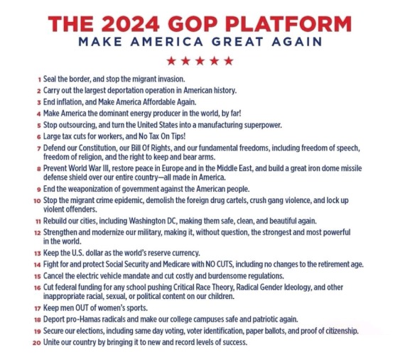 The 2024 GOP Platform - Make America Great Again | image tagged in the 2024 gop platform make america great again | made w/ Imgflip meme maker