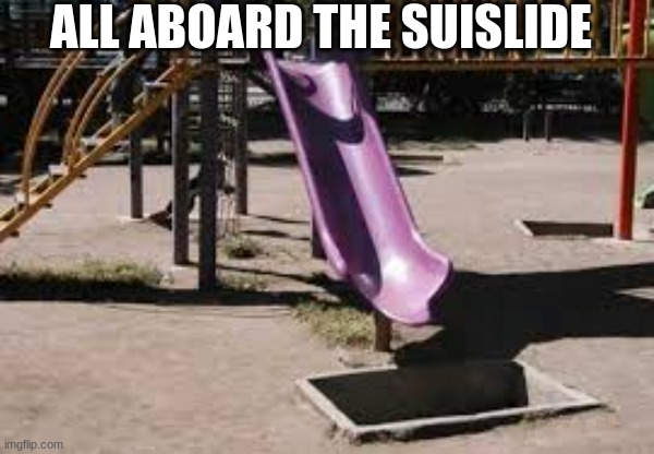 All aboard! | ALL ABOARD THE SUISLIDE | image tagged in memes | made w/ Imgflip meme maker