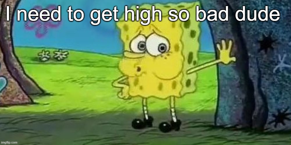 shrooms would fix me tbh | I need to get high so bad dude | image tagged in spongebob tired | made w/ Imgflip meme maker