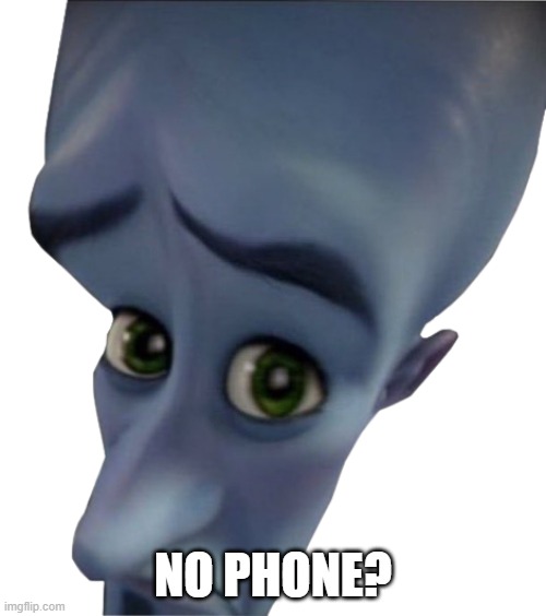 Megamind | NO PHONE? | image tagged in megamind | made w/ Imgflip meme maker