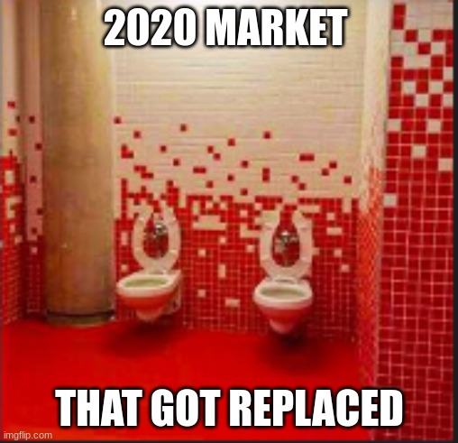 Market people these days in 2020 compared to now | 2020 MARKET; THAT GOT REPLACED | image tagged in you had one job | made w/ Imgflip meme maker