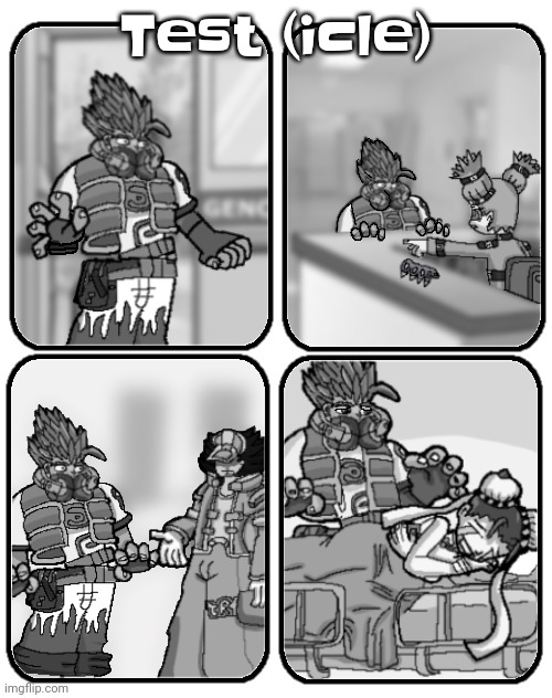 Just seeing if I'm still banned from here | Test (icle) | image tagged in slap happy rhythm busters loss | made w/ Imgflip meme maker