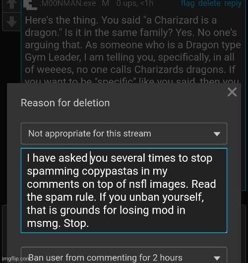 its ok to post copypastas but youre doing it to annoy me | made w/ Imgflip meme maker