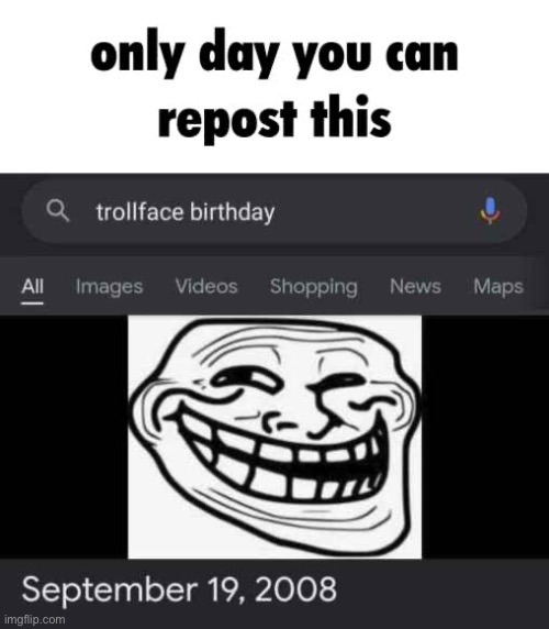 Trollface birthday Blank Meme Template