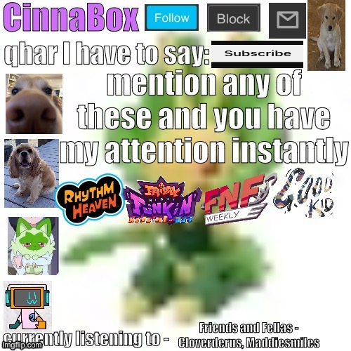 I posted this last night but I want people to know, also 2 of these are FNF mods how pathetic is that? (mfs when people have int | Friends and Fellas - Cloverderus, Maddiesmiles | made w/ Imgflip meme maker