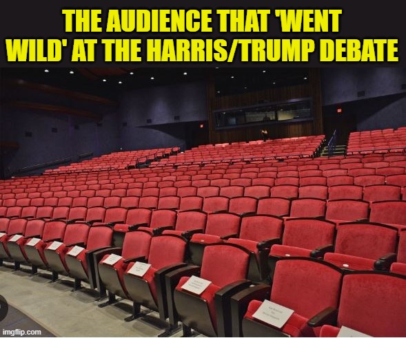 THE MOST IMPORTANT THING IS TO KNOW YOUR AUDIENCE-DONALD J. TRUMP | THE AUDIENCE THAT 'WENT WILD' AT THE HARRIS/TRUMP DEBATE | image tagged in donald trump the clown,donald trump memes,donald trump is an idiot,political humor | made w/ Imgflip meme maker