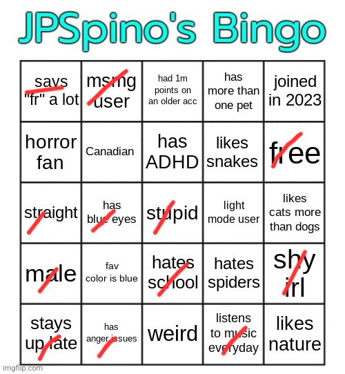 JPSpino's bingo | image tagged in jpspino's bingo | made w/ Imgflip meme maker