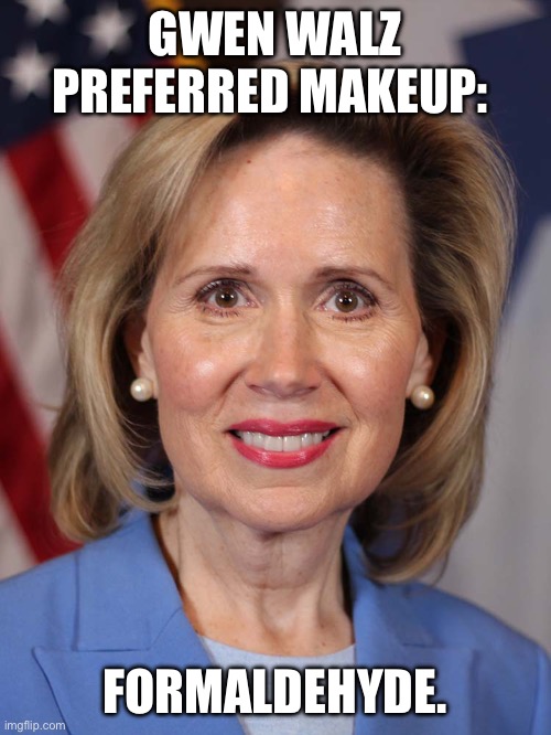 GWEN WALZ PREFERRED MAKEUP:; FORMALDEHYDE. | made w/ Imgflip meme maker