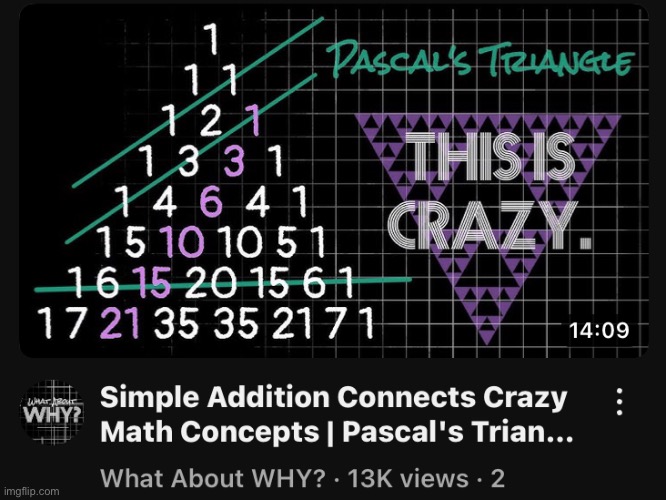 Pascal's Triangle Situation Is Crazy | made w/ Imgflip meme maker