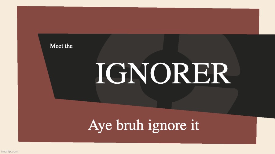 @post above | IGNORER; Meet the; Aye bruh ignore it | image tagged in meet the blank | made w/ Imgflip meme maker