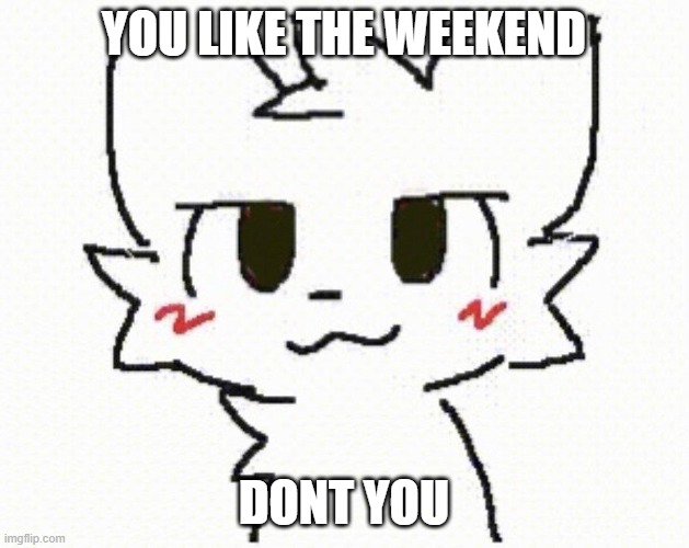 have a nice weekend!!!!!11!1111!!11!! | YOU LIKE THE WEEKEND; DONT YOU | image tagged in you like kissing boys | made w/ Imgflip meme maker