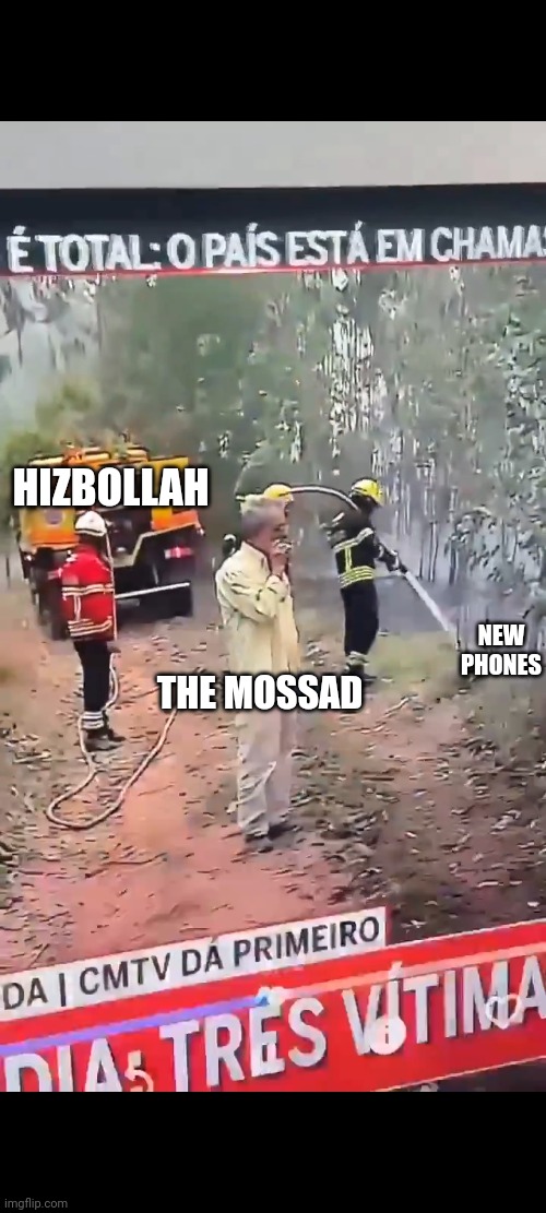 New tactic bb | HIZBOLLAH; NEW PHONES; THE MOSSAD | image tagged in the cigarette man | made w/ Imgflip meme maker