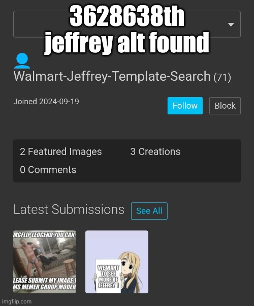 3628638th jeffrey alt found | made w/ Imgflip meme maker