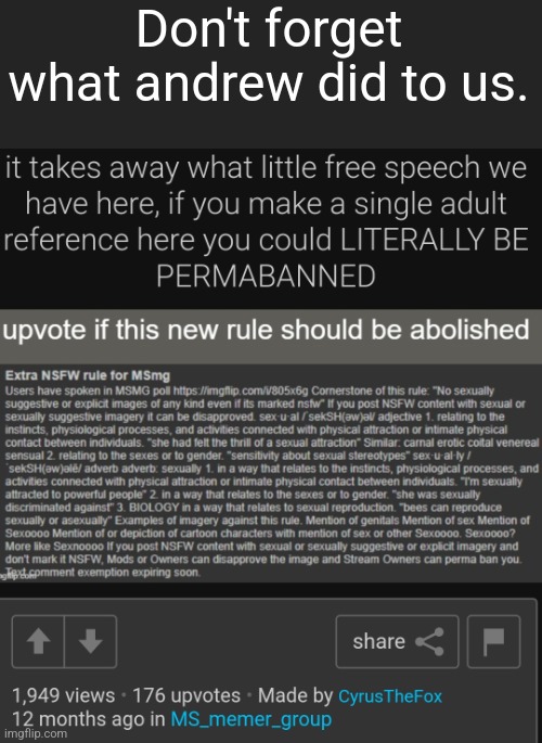 Don't forget what andrew did to us. | made w/ Imgflip meme maker