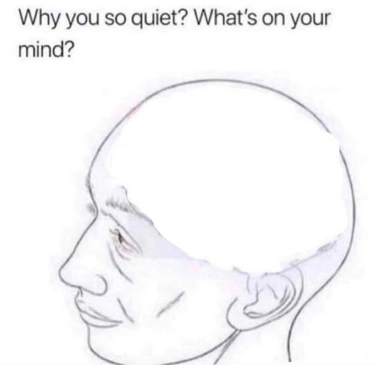 Why are you quiet? Blank Meme Template