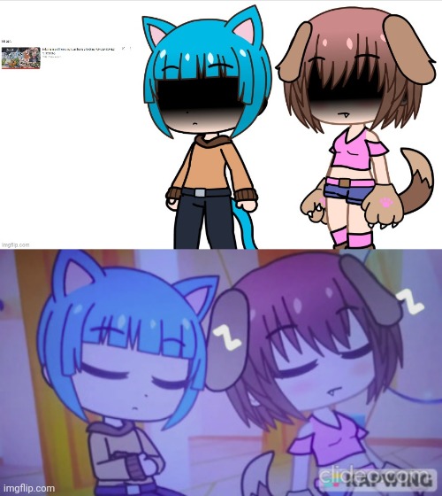 Gumball and Wan-chan sleeping | image tagged in gumball and wan-chan uncensored,gumball and wan-chan sleeping | made w/ Imgflip meme maker