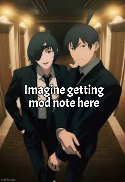 Or owner note might be the most rarest thing | Imagine getting mod note here | image tagged in himeno and aki | made w/ Imgflip meme maker