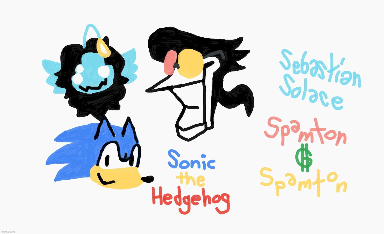 this chrome canvas drawing I made of characters whose name start with S | image tagged in pressure,pressure roblox,roblox,deltarune,spamton,sonic | made w/ Imgflip meme maker