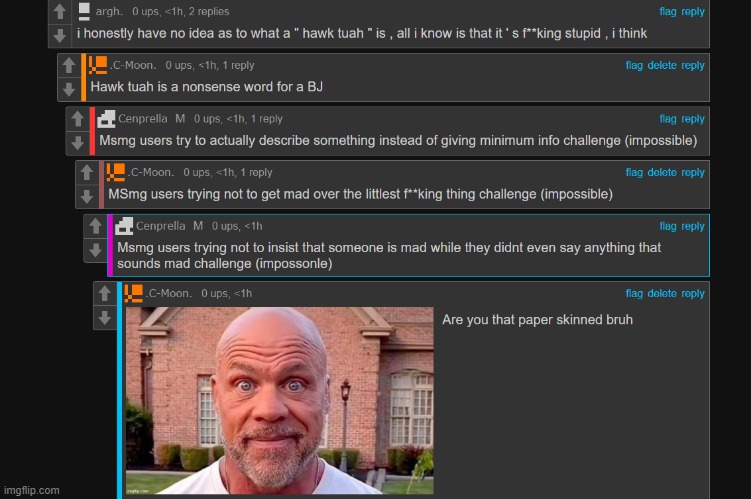 "I'm not mad!" after lashing out at me out of nowhere. | made w/ Imgflip meme maker