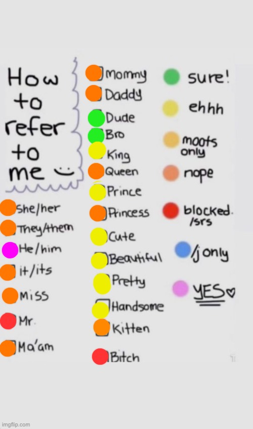 How To Refer To Me :) | image tagged in how to refer to me | made w/ Imgflip meme maker