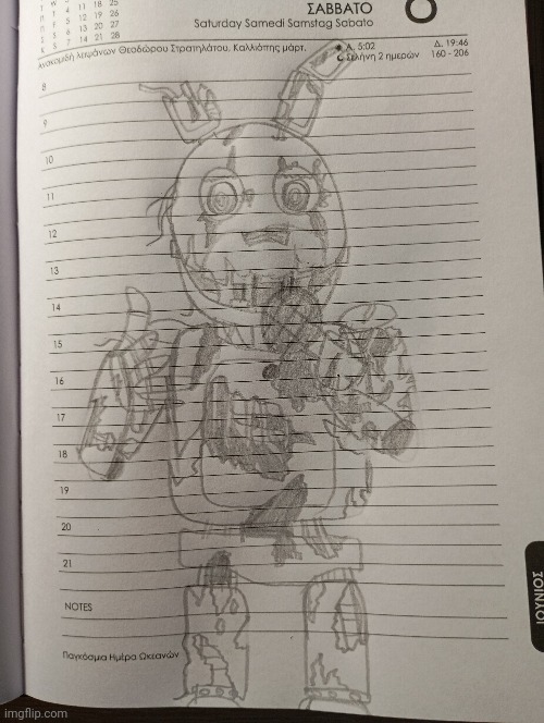 Bro thinks he's Eminem [skull emoji] | image tagged in memes,drawing,fnaf,springtrap,slim shady | made w/ Imgflip meme maker