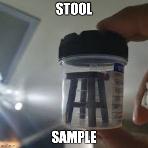 Dad joke takes physical form | STOOL; SAMPLE | image tagged in stool sample,poop | made w/ Imgflip meme maker