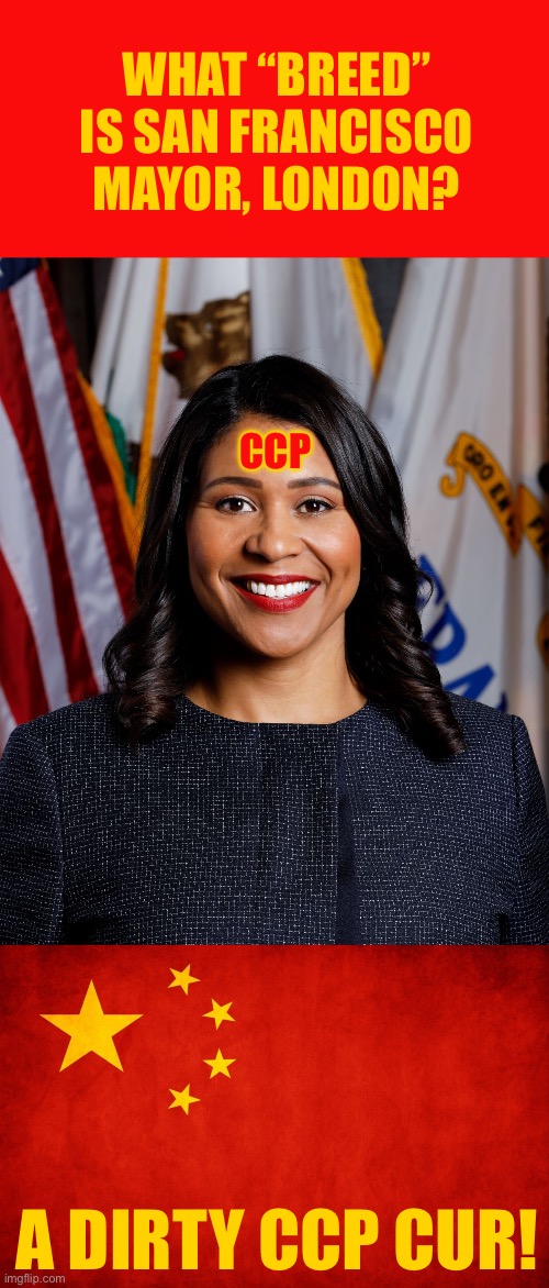 WHAT “BREED” IS SAN FRANCISCO MAYOR, LONDON? CCP; A DIRTY CCP CUR! | made w/ Imgflip meme maker