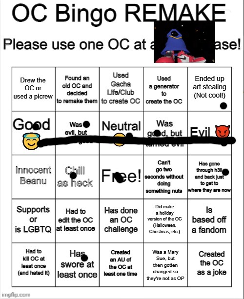 on that wizardly timing | image tagged in oc bingo remake | made w/ Imgflip meme maker