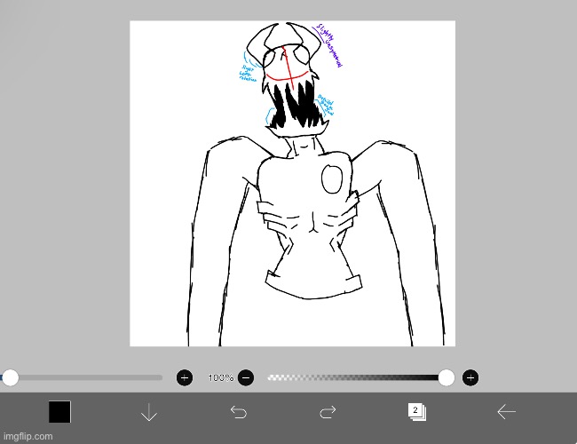 bit of progress, im trying a thicker line style for the skeleton and layering every single body part | made w/ Imgflip meme maker