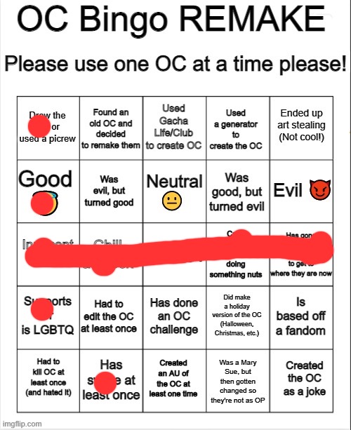 Ofc I drew it, I’m not stupid | image tagged in oc bingo remake | made w/ Imgflip meme maker