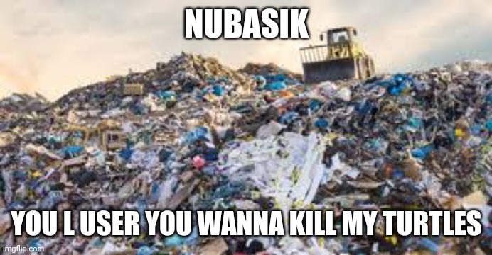 Recycling and Waste | NUBASIK YOU L USER YOU WANNA KILL MY TURTLES | image tagged in recycling and waste | made w/ Imgflip meme maker