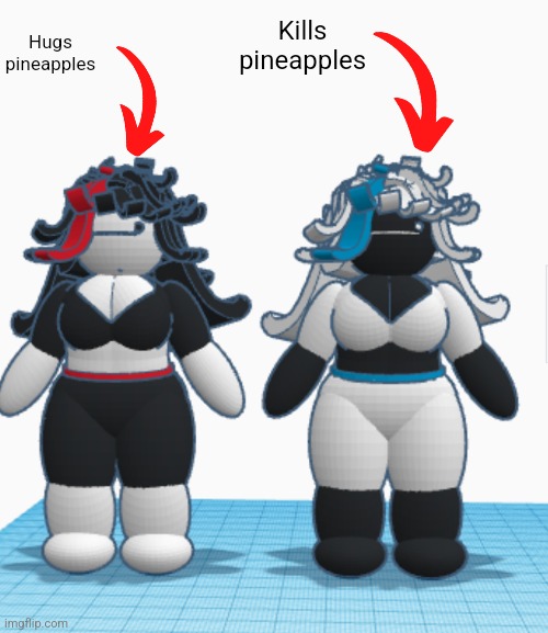Fucked up and posted this three times after two big mistakes | Kills pineapples; Hugs pineapples | made w/ Imgflip meme maker
