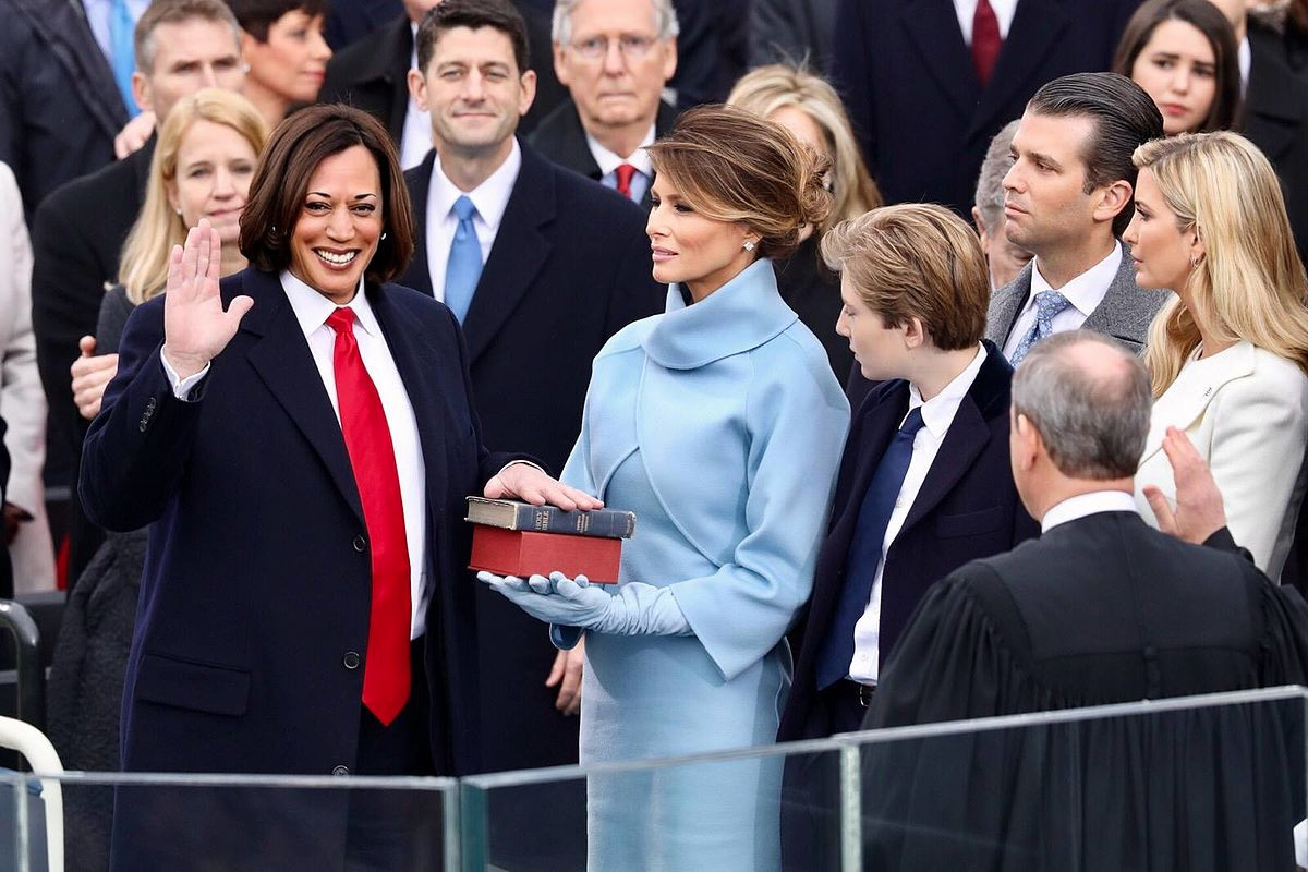 High Quality Trump's nightmare - Kamala Harris inauguration swearing in Blank Meme Template