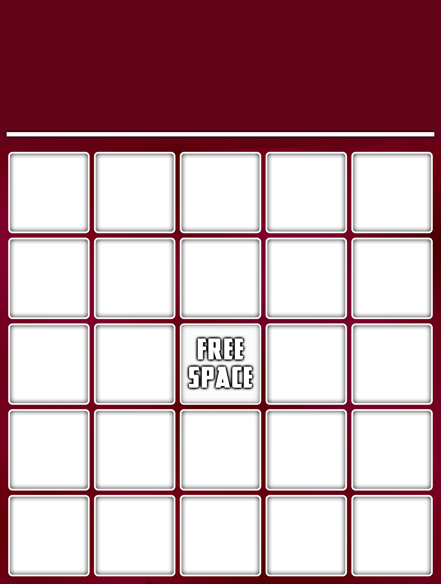 blank bingo Blank Meme Template