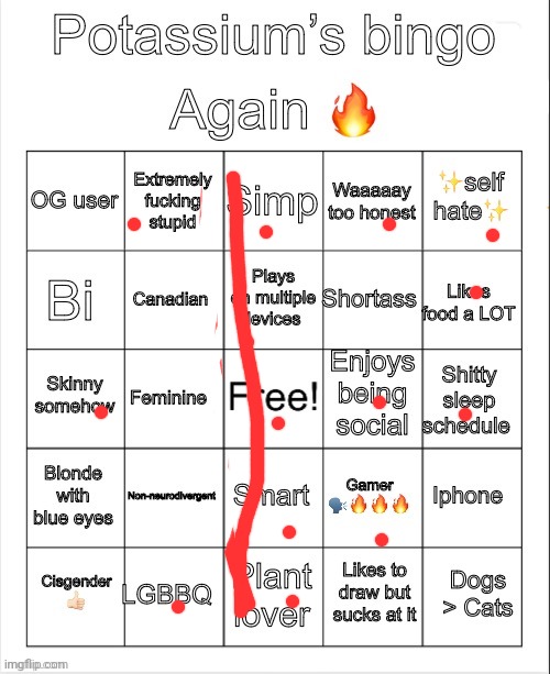 Fire | image tagged in potassium bingo v4 | made w/ Imgflip meme maker