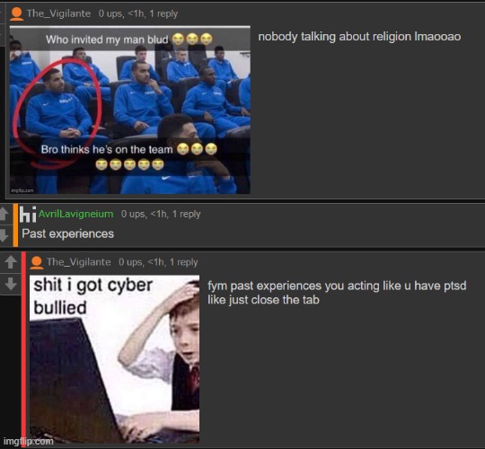 vros mad at apefan cuz of their religion or whateva like nobody gaf what religion you have | made w/ Imgflip meme maker