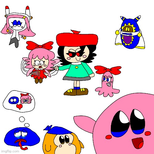 Kirby Toons Fanart (Note: This drawing is more accurate to the Kirby Series) | image tagged in kirby,comics/cartoons,gore,parody,fanart,funny | made w/ Imgflip meme maker