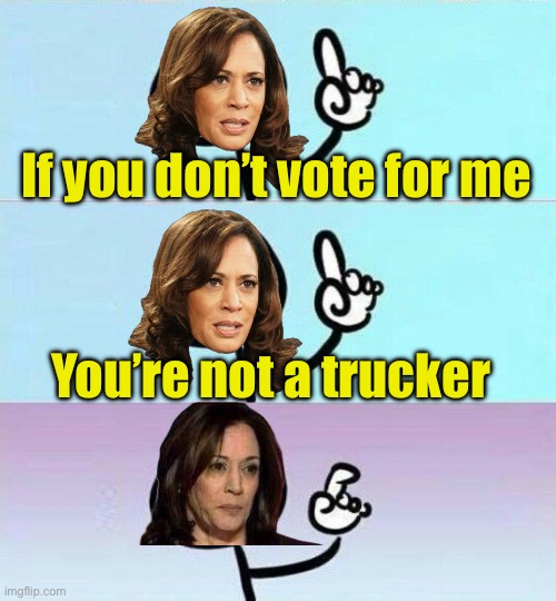 Not anymore | If you don’t vote for me; You’re not a trucker | image tagged in on second thought | made w/ Imgflip meme maker