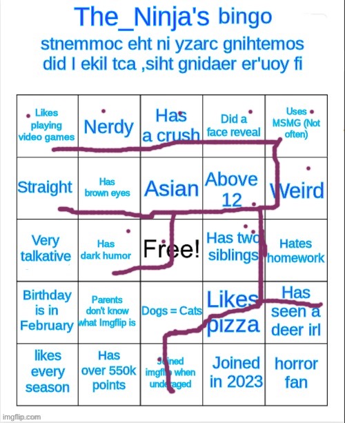 image tagged in the_ninja's bingo | made w/ Imgflip meme maker