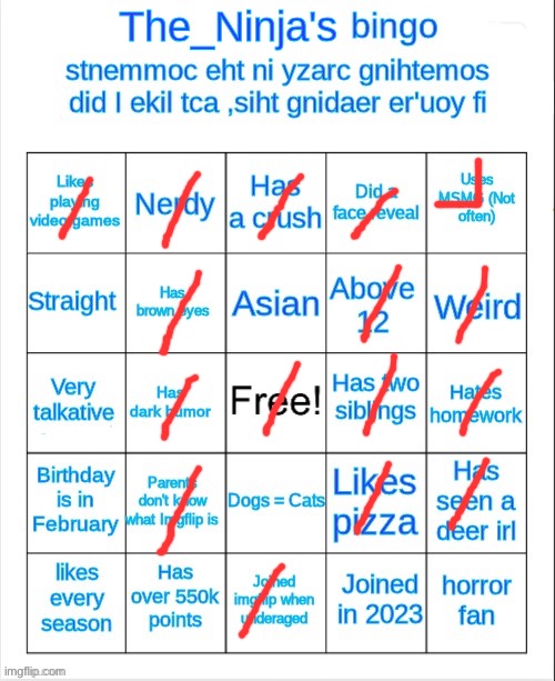 image tagged in the_ninja's bingo | made w/ Imgflip meme maker