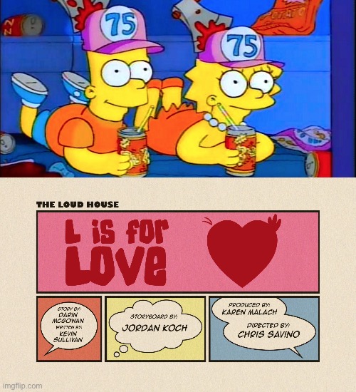 Bart and Lisa Watching L is for Love | image tagged in the simpsons,bart simpson,lisa simpson,the loud house,loud house,nickelodeon | made w/ Imgflip meme maker