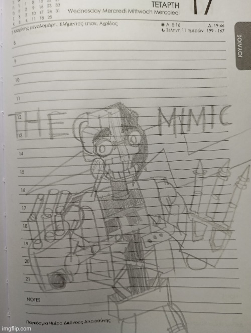 Posting fnaf drawings Day 1 | image tagged in memes,fnaf,drawing,the mimic | made w/ Imgflip meme maker