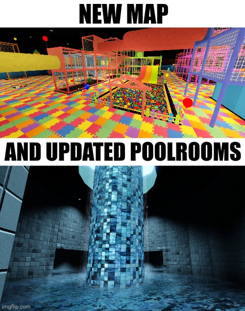 New map called Funrooms. It's inspired by the backrooms "Level Fun" | NEW MAP; AND UPDATED POOLROOMS | image tagged in evade,backrooms | made w/ Imgflip meme maker