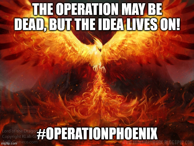 Ideas are immortal | THE OPERATION MAY BE DEAD, BUT THE IDEA LIVES ON! #OPERATIONPHOENIX | image tagged in ft mac phoenix | made w/ Imgflip meme maker