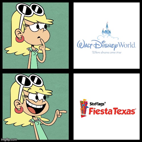 Leni Prefers Six Flags Fiesta Texas Over *WDW | image tagged in leni loud like / dislike,the loud house,nickelodeon,texas,texas girl,amusement park | made w/ Imgflip meme maker