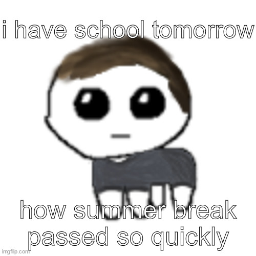 i will be less active, i wil be active in thursday only | i have school tomorrow; how summer break passed so quickly | image tagged in linus yippe | made w/ Imgflip meme maker