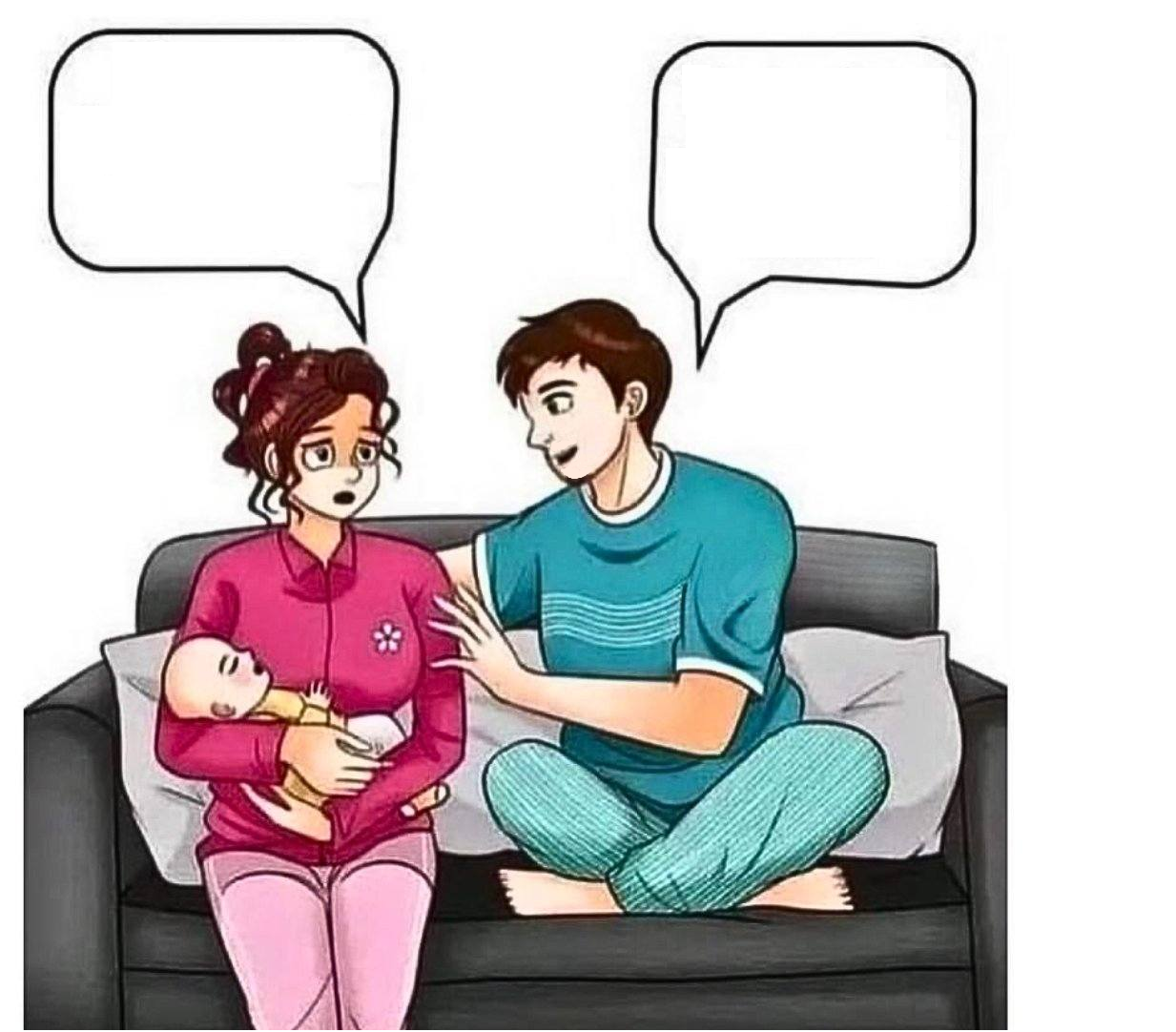 Couple woman worried Blank Meme Template