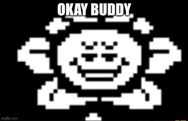 flowey the flower | OKAY BUDDY | image tagged in flowey the flower | made w/ Imgflip meme maker