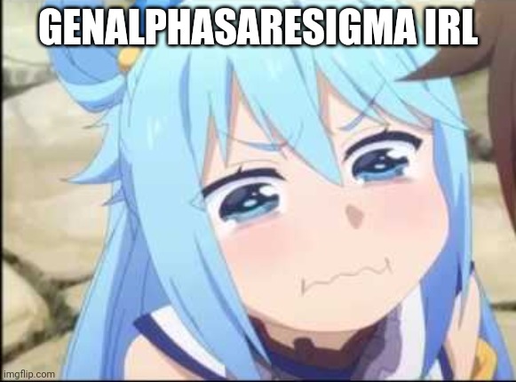 Crying Aqua Konosuba | GENALPHASARESIGMA IRL | image tagged in crying aqua konosuba | made w/ Imgflip meme maker