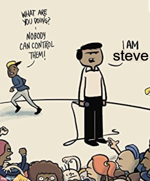 look everyone! its steve | steve | image tagged in i am nobody | made w/ Imgflip meme maker